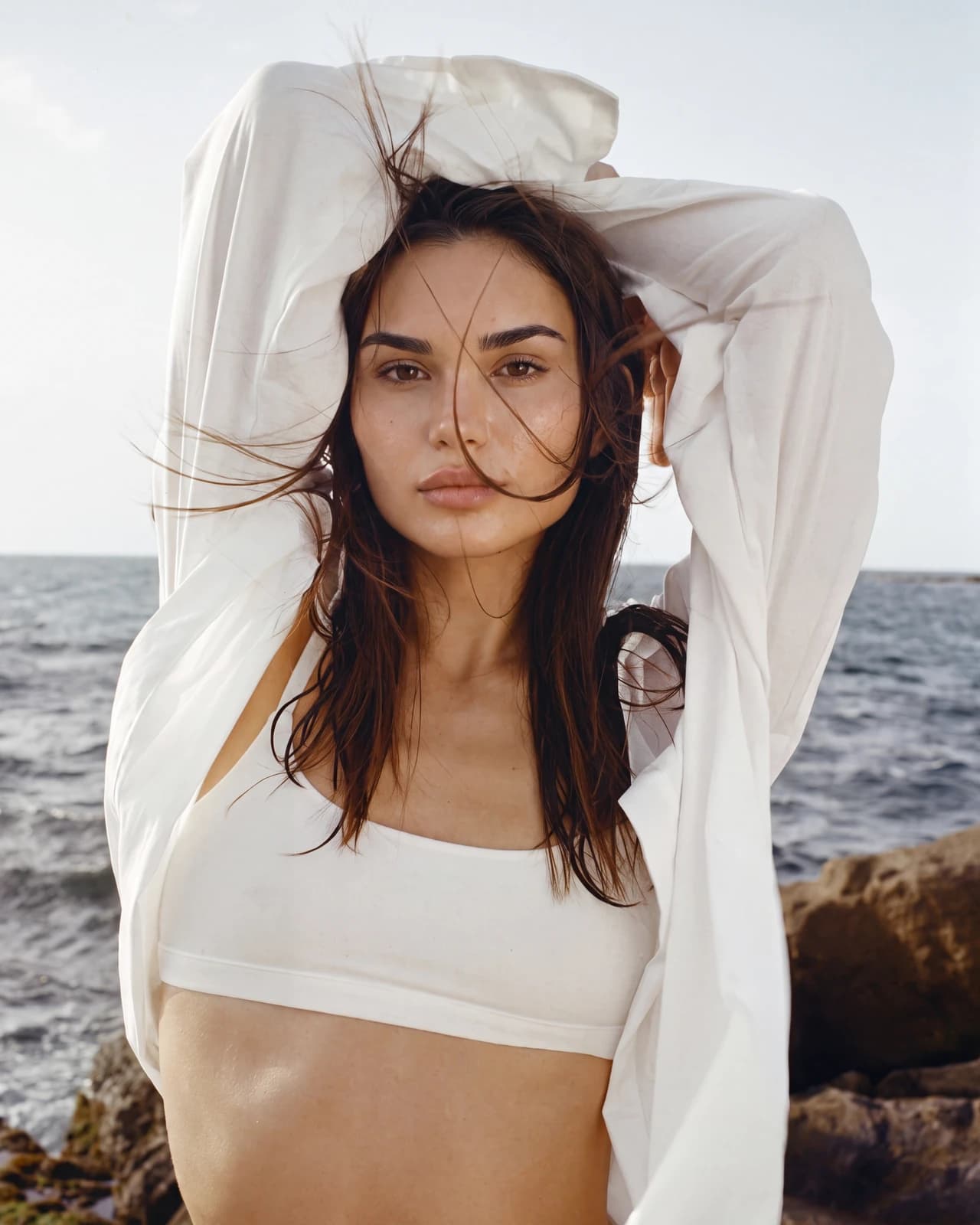 Mia on the beach in Mediterranean light
