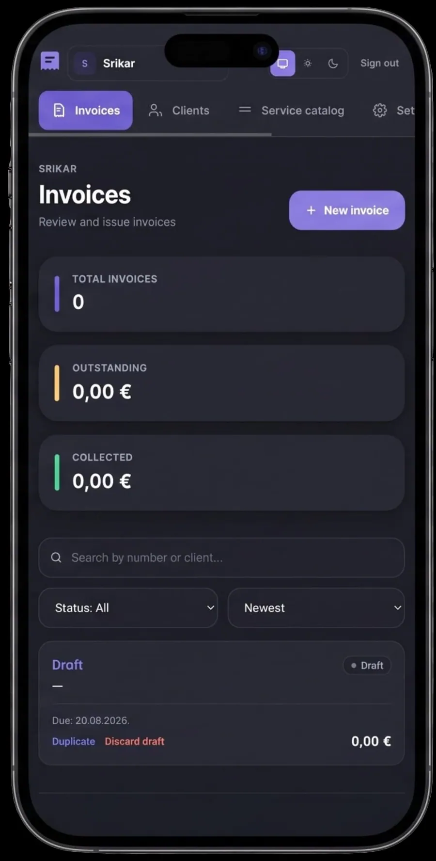 Racunly — Track payments on the go